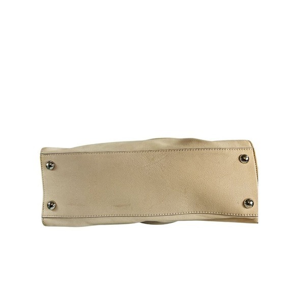 Michael Kors Hamilton Vanilla Leather Tote Shoulder Bag Purse Snap Close - Picture 9 of 16